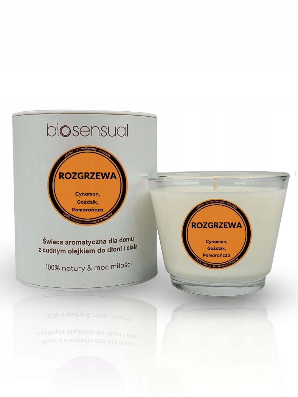 Świeca do masażu naturalna olejki ROZGRZEWA 100g