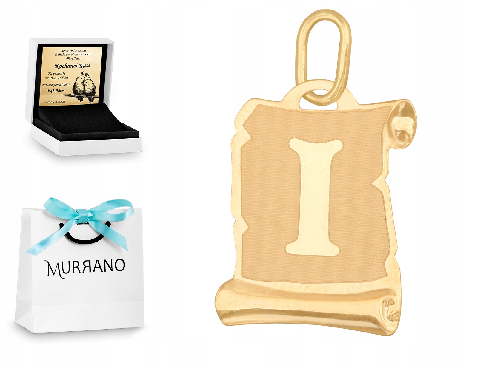 

Złota Zawieszka 585 Literka Papirus Prezent