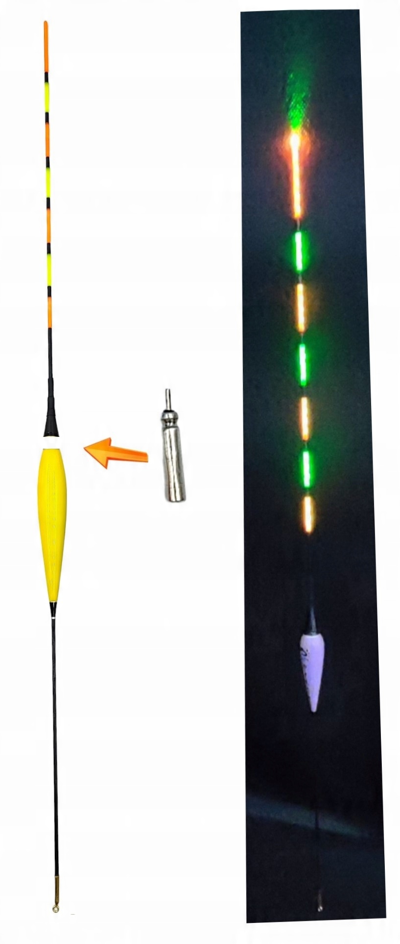 

spławik przelotowy świecący 4g balsa Led bateria