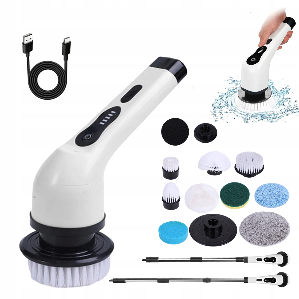Levně Elektrický Čisticí Kartáč Kuchyně Rotační Multifunkční Mop 9V1