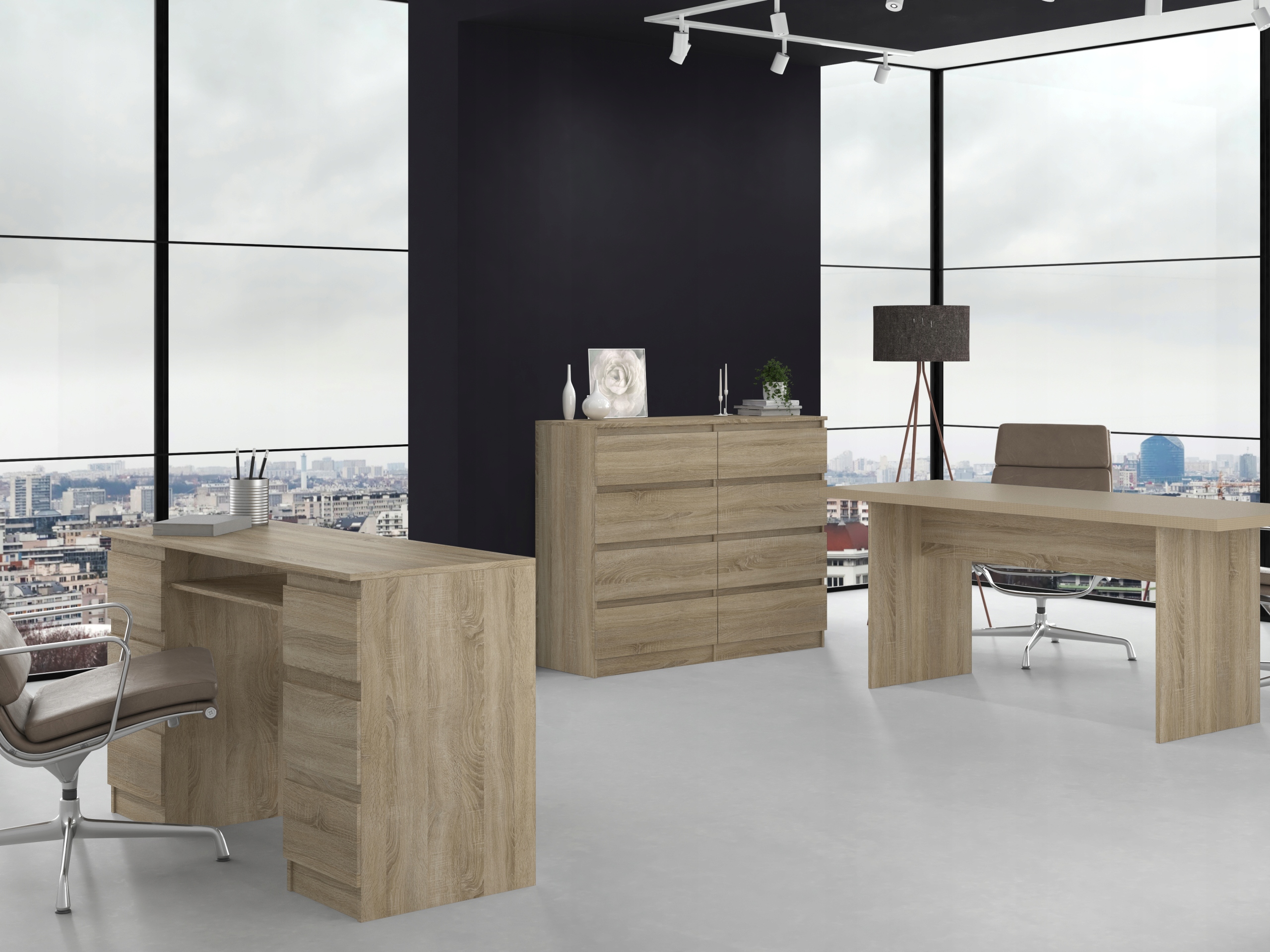 DUŻA KOMODA SZAFKA 8 SZUFLAD 120CM * DĄB SONOMA Liczba szuflad więcej niż 6