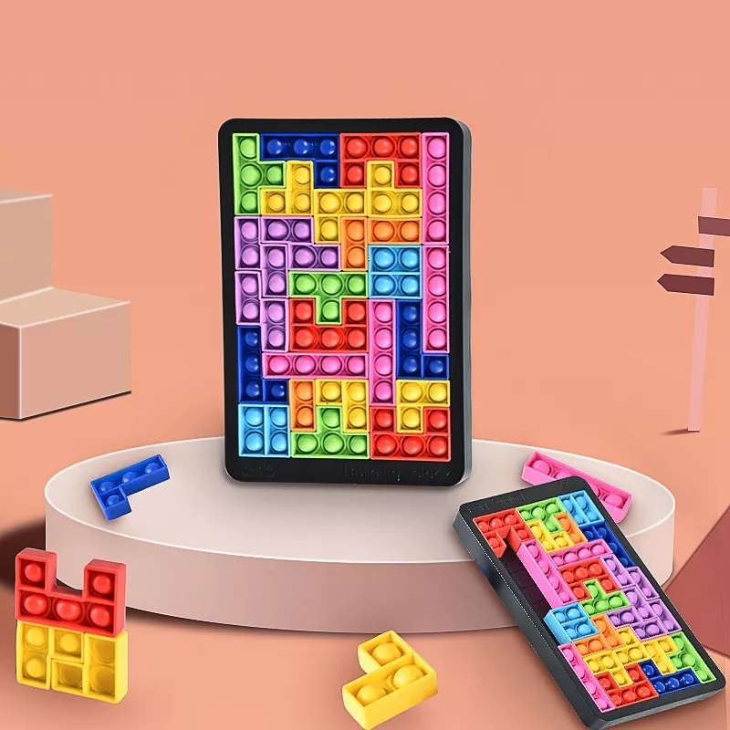 Klocki Tetris pop it fidget zabawka Popit 27 gra Płeć chłopcy dziewczynki