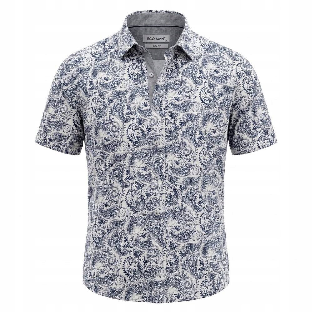 Ego Man košile pánská S0330-001 slim fit krátký rukáv 3XL