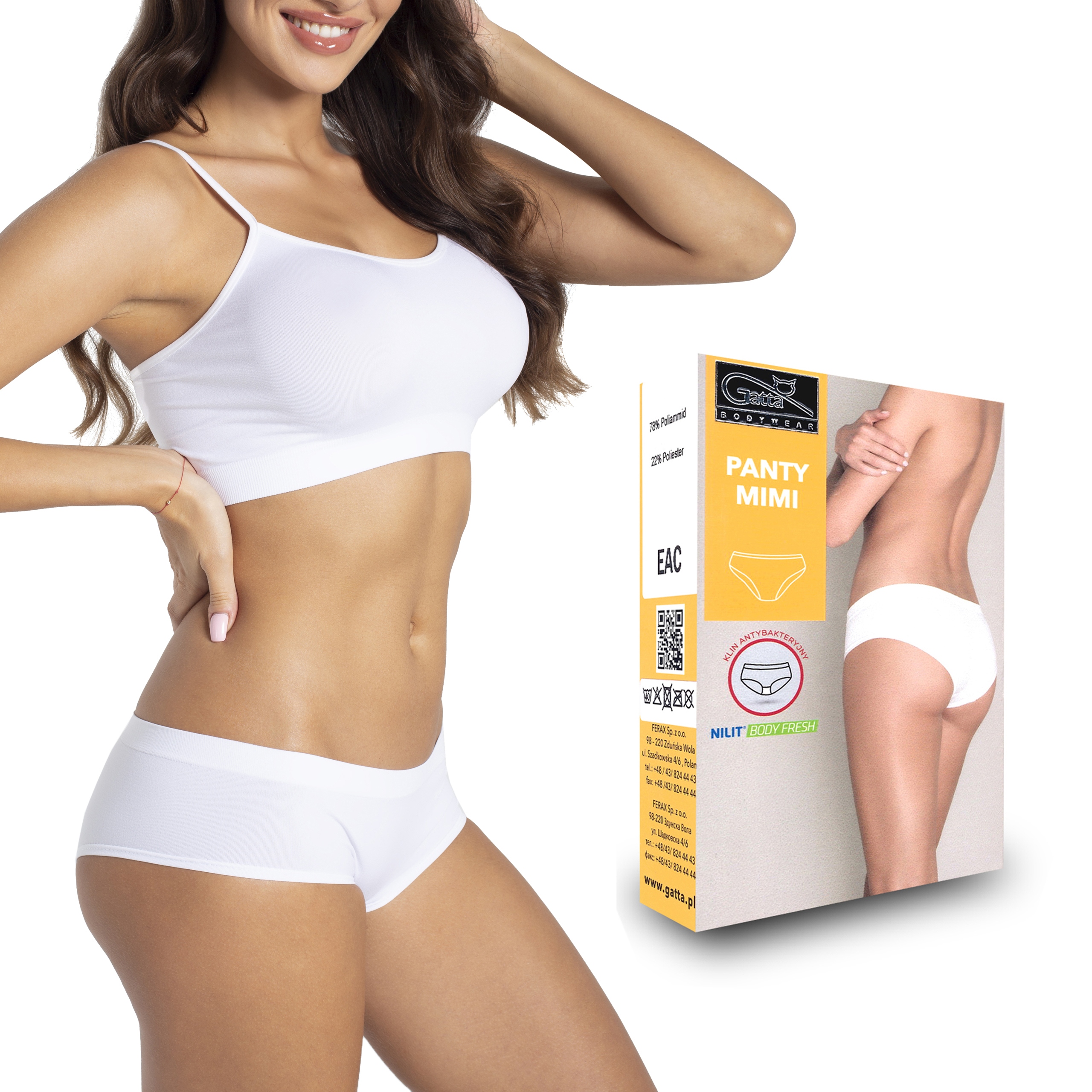 

Panty Mimi Gatta majtki, bezszwowe, białe, S