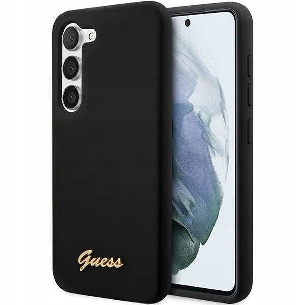 Guess GUHCS23SSLSMK S23 S911 černý/black hardcase Silicone Vintage Gold Lo