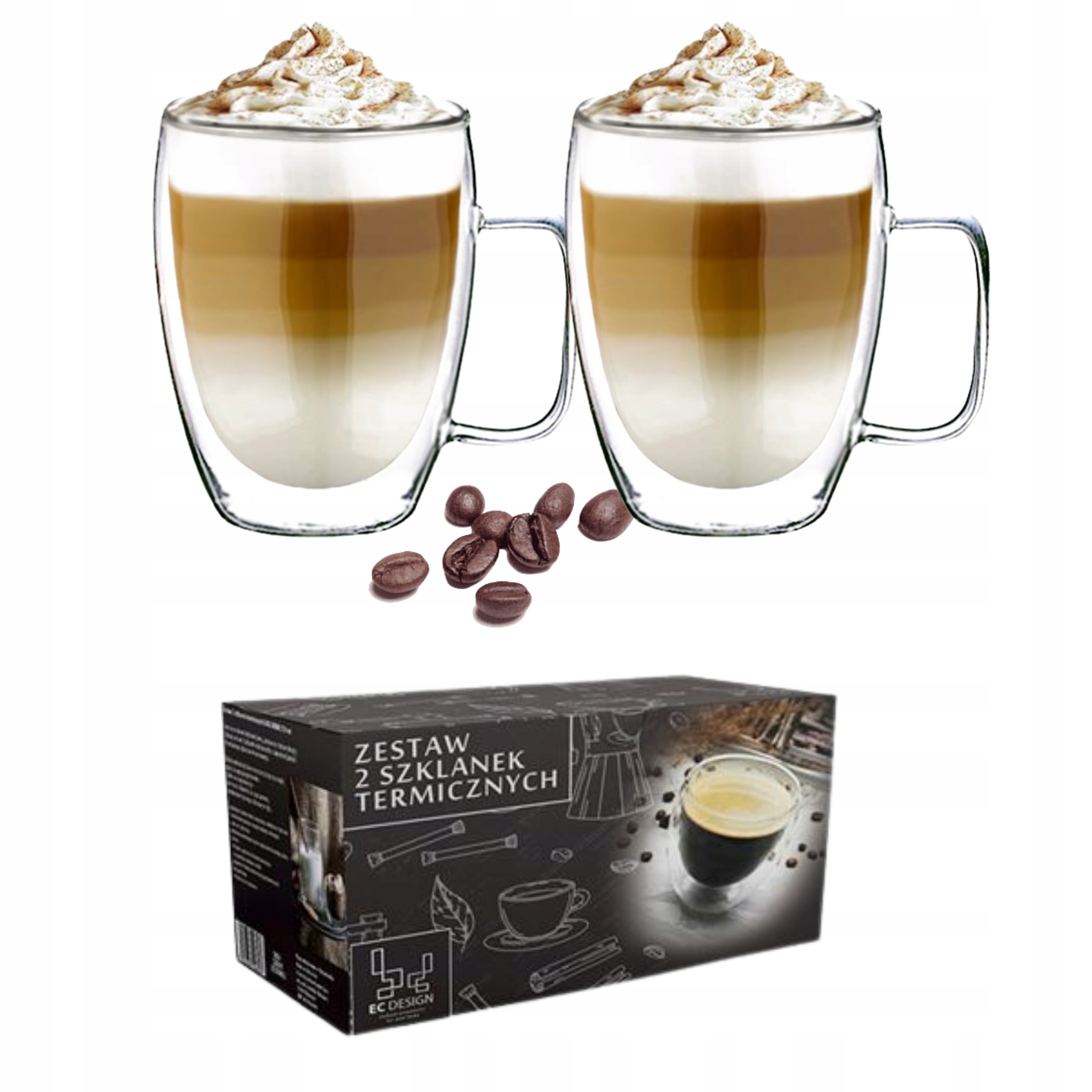 

2x Szklanki Termiczne Do Kawy Latte Drinków 350ml