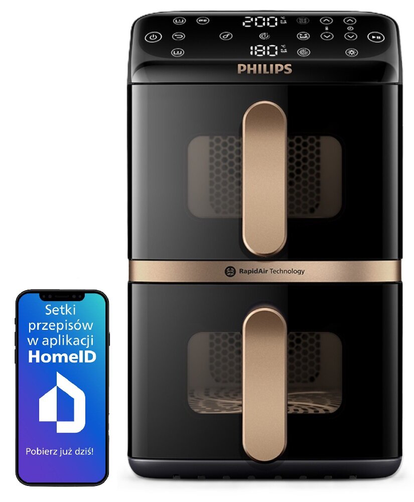 Frytkownica na gorące powietrze z dwoma koszami Philips Ovi Airfryer 10 l NA462/70