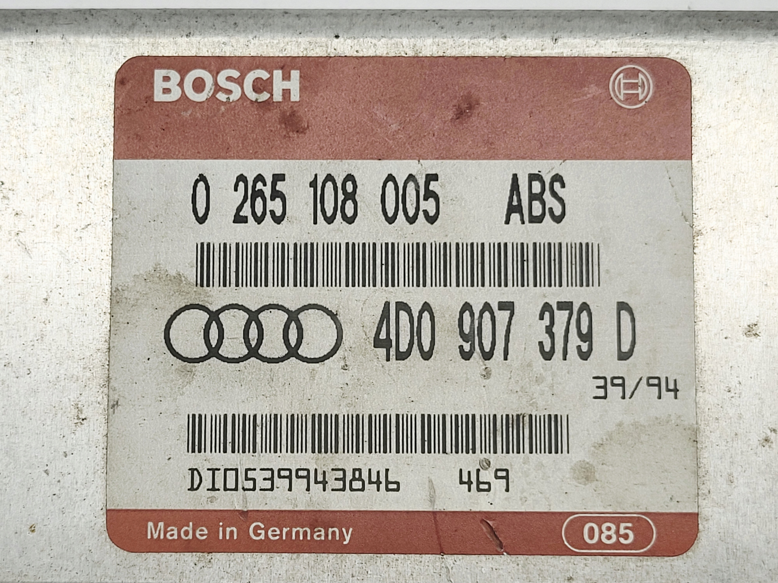module control unit ABS Audi A4 B5 1.8 B 4D0907379D 0265108005