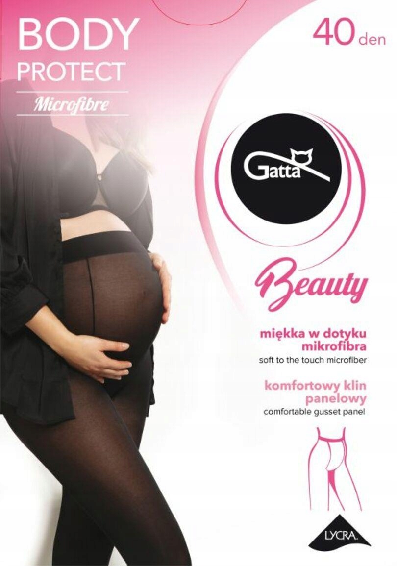 GB BODY PROTECT- Rajstopy damskie ciążowe Gatta nero czarny rozmiar 2