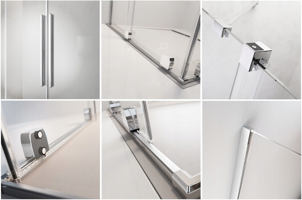 Drzwi prysznicowe FURO DWD 150x200 RADAWAY Chrom Wykończenie szkła przezroczyste