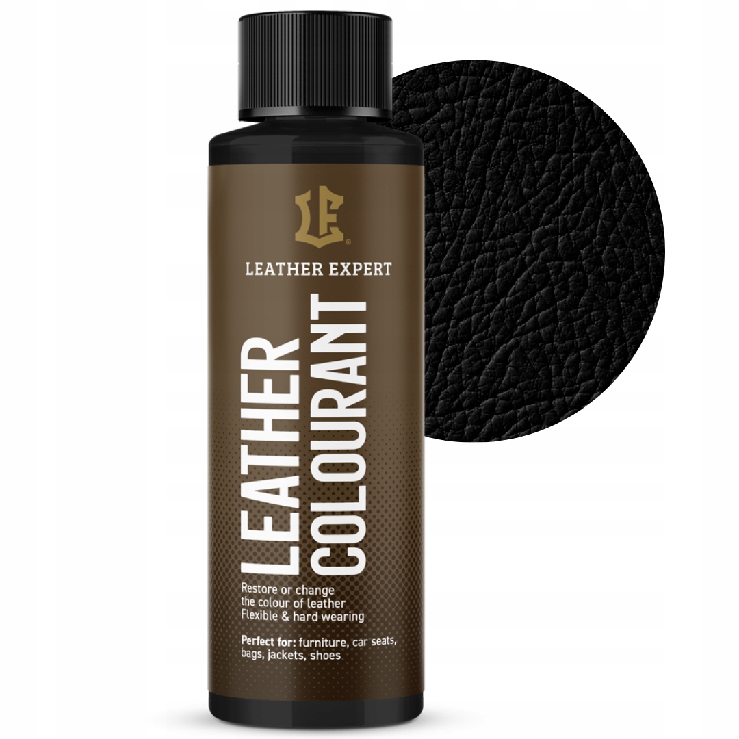 Farba do skóry naturalnej i eko czarna (black 001) 50 ml Leather Expert