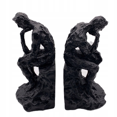 Opěrky na knihy Bookend Černá Socha Myslitel Dekorace Knihovny