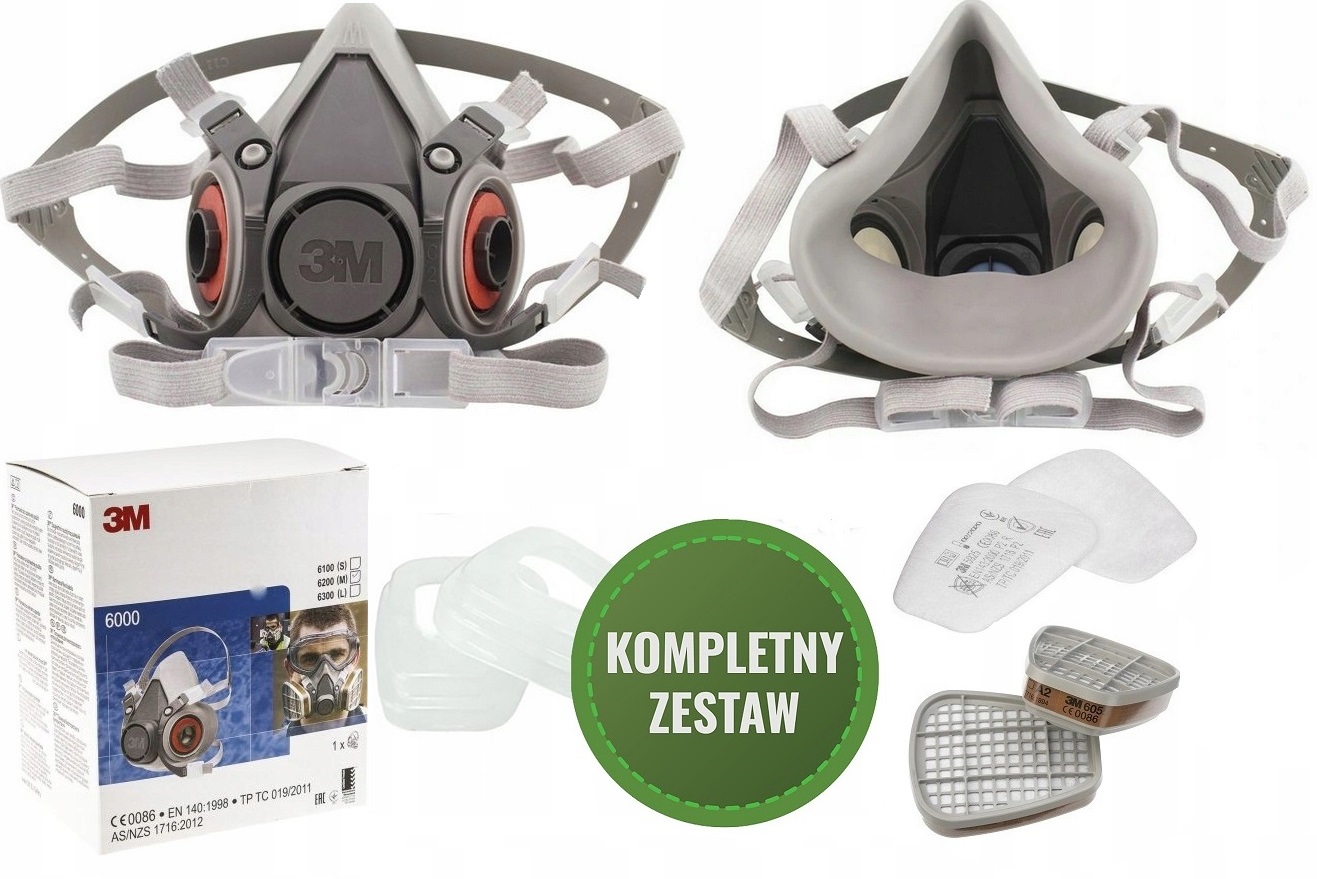 Maska Półmaska Sadownika Ogrodnika Na Opryski Pestycydy 3M 6300 L Oryginał