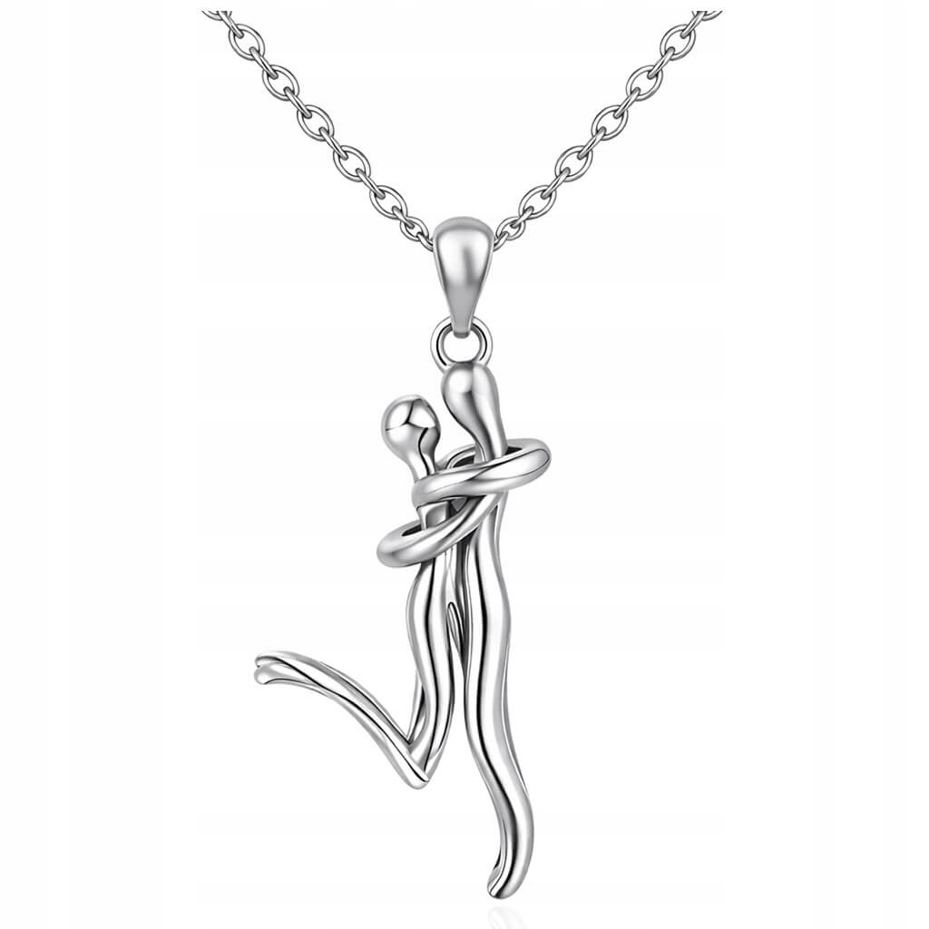 Naszyjnik Para Zakochanych Srebro 925 Zawieszka Miłość Łańcuszek