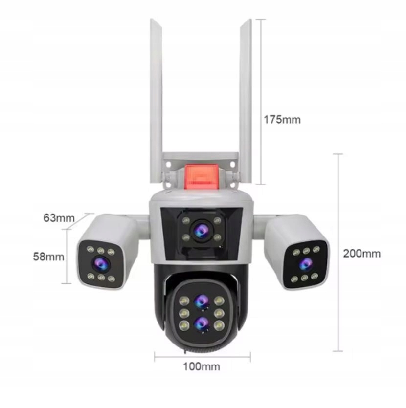 3 KAMERY PANORAMICZNA KAMERA MONITORINGU OBROTOWA 6MPX LAN WiFi Zoom x 10 Marka Inna