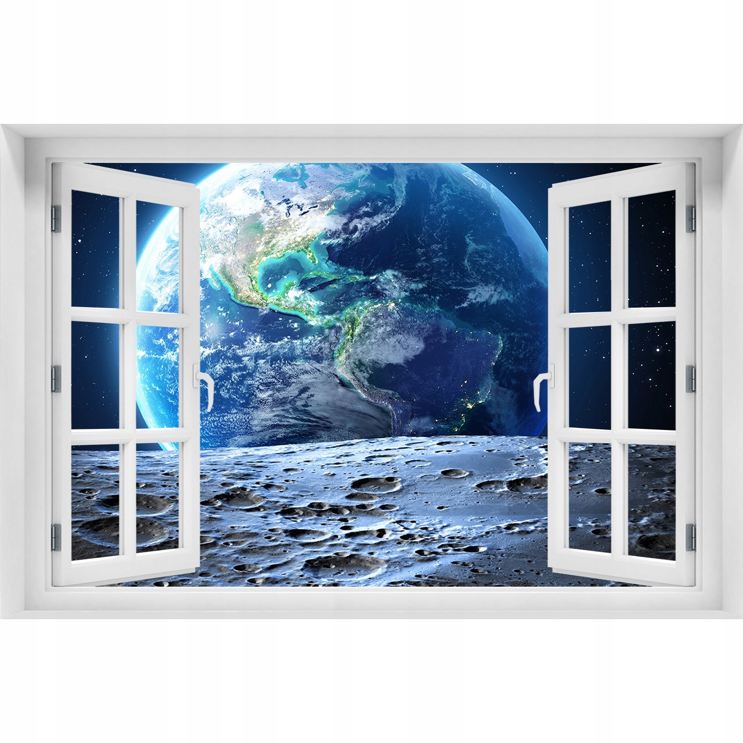 

3D Okno Naklejka na ścianę Planeta Ziemia 90x60