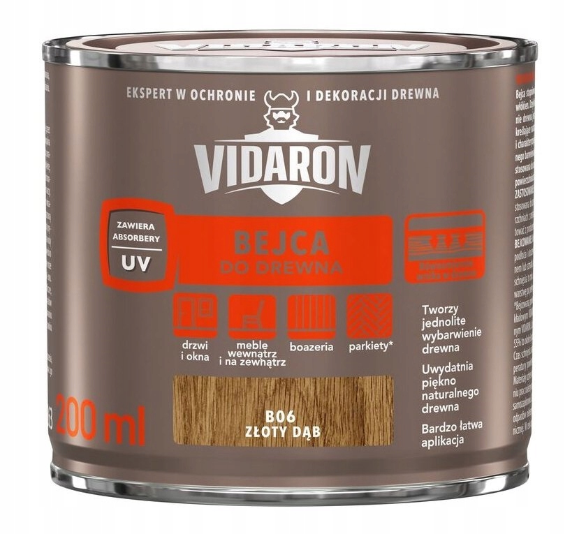 

Vidaron Bejca do drewna 200ml 0,2l Złoty Dąb B06