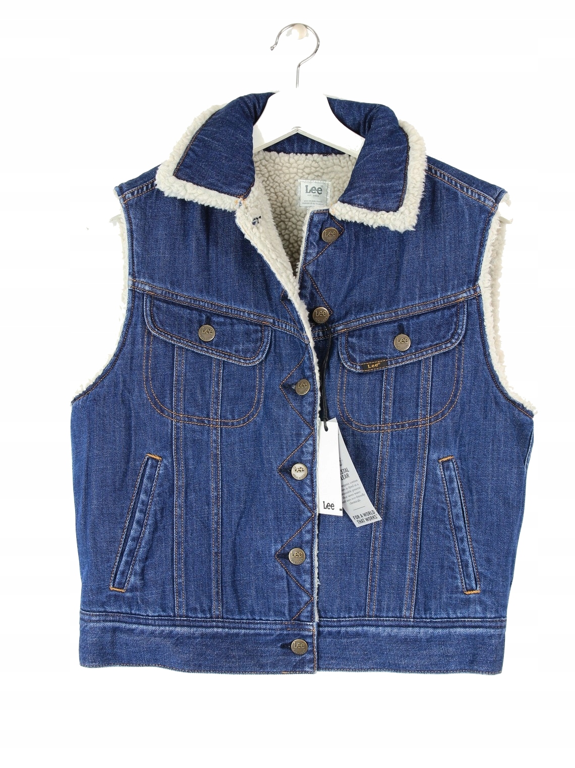 

Lee Sherpa Kamizelka Vest Jeansowa S