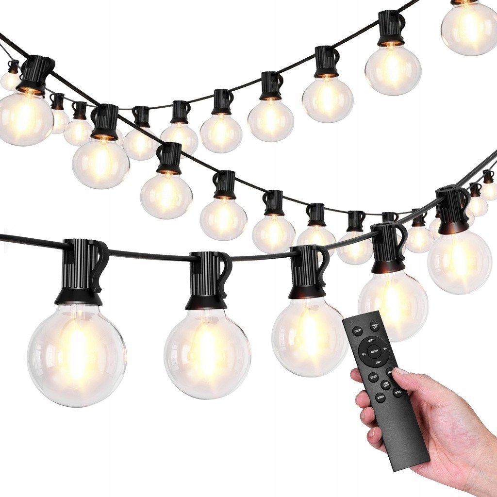Zahradní světelná girlanda řetěz 25 x Led 15 m 9 režimů zahradní lampy 9 W