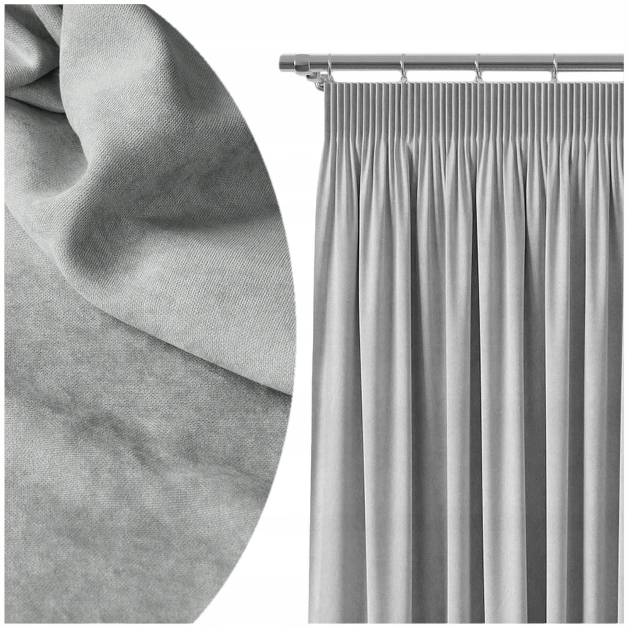 Široká záclona pripravená na pásku 280x250 Záclony hladké šedé 10575