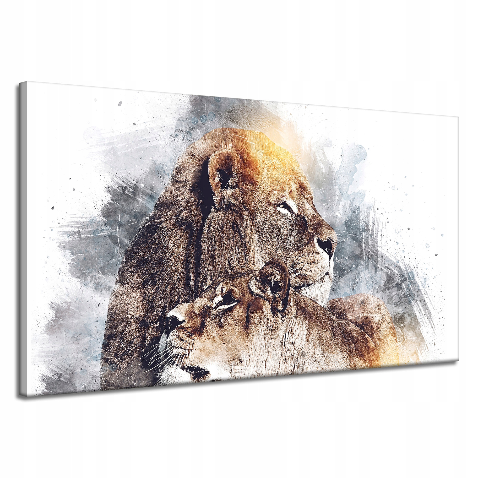 Obraz na plátně Moderní umění Pár Lvů Příroda 120x70 cm