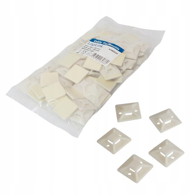 LogiLink KAB0044 organizator na kable Mocowanie Beżowy 50 szt.