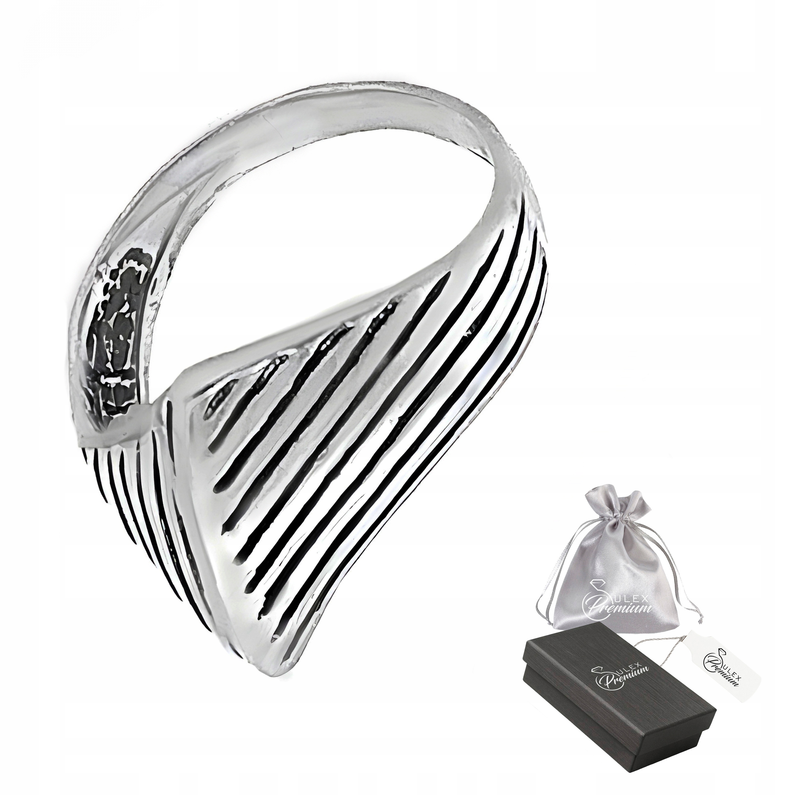 Prstýnek 925 Elegantní geometrický oxidovaný pro ni vel.