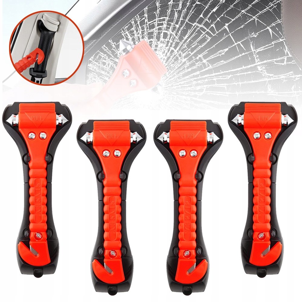 PRZECINAK DO PASÓW BEZPIECZEŃSTWA, 4 SZTUK MŁOTEK BEZPIECZEŃSTWA SAMOCHODU