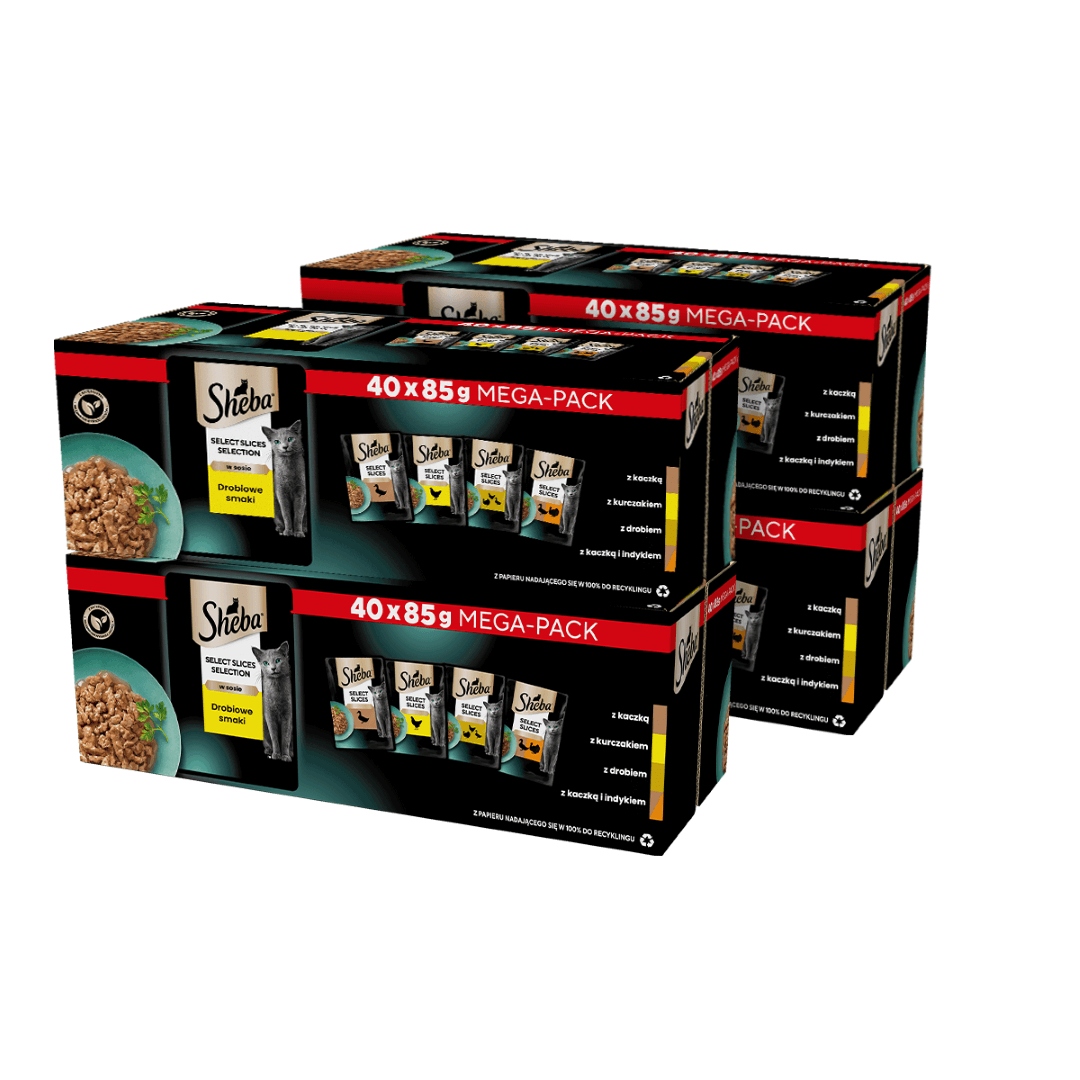 Levně Sheba Selection Select Slices Drůbeží příchutě 160x85 g Krmivo Pro Kočky v omáčce