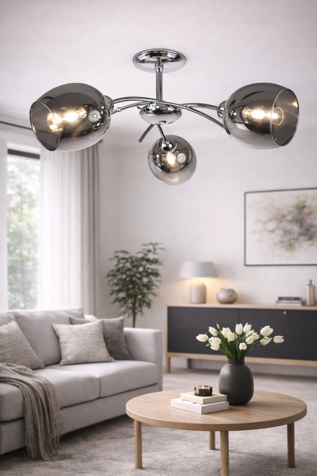 Euro-lamp Stropná lampa Elegant 3 chrómové tienidlo koňakovka chróm Výrobca