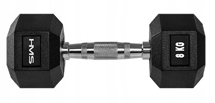 Závaží Šestihranná pogumovaná činka pro tréninkový trénink Hex Pro 8 kg Hms