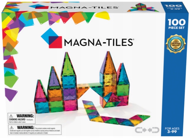 MAGNA-TILES KLOCKI MAGNETYCZNE CLASSIC 100 el Magnesy Konstrukcyjne Liczba elementów 100 szt.