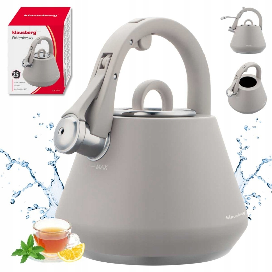 Konvice Ocelová S Píšťalkou 2,5 L Klausberg KB-7949 Šedá