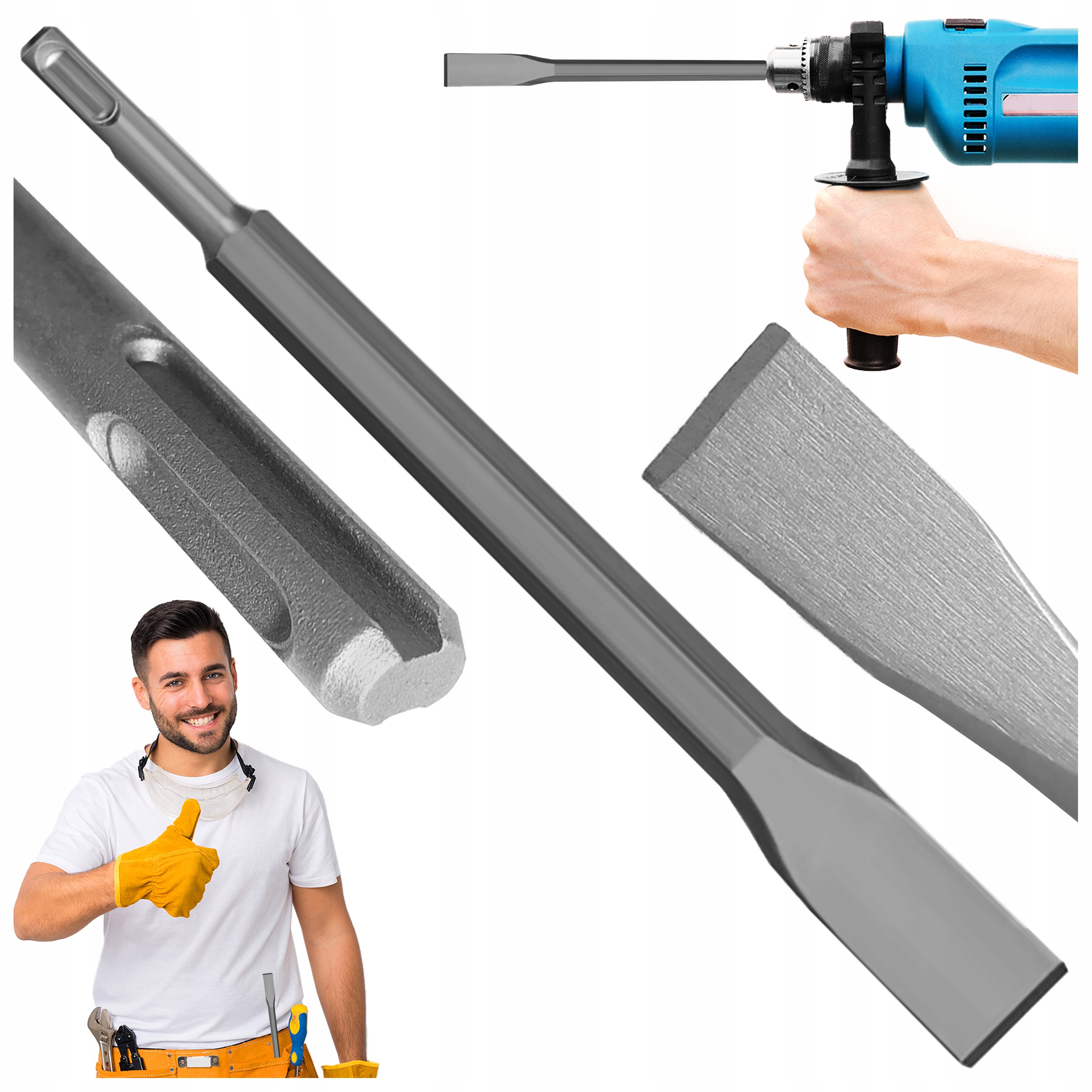 

Dłuto Płaskie Przecinak Sds Plus Do Betonu Solidne