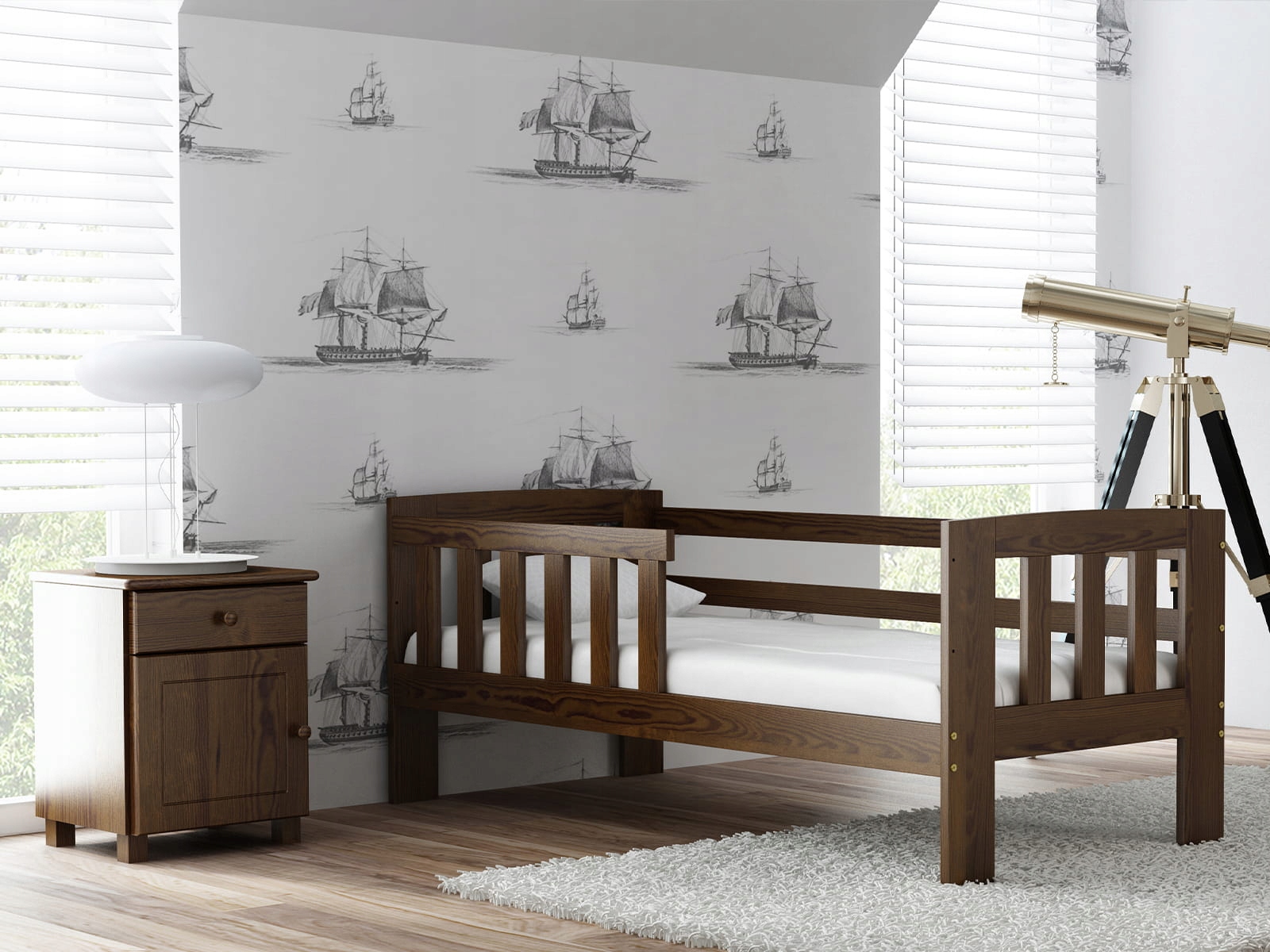 ŁÓŻKO DZIECIĘCE DREWNIANE ALA 160X70 ORZECH Marka Meble Magnat