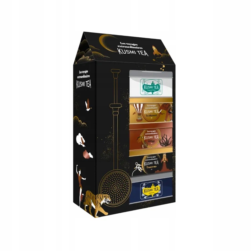 Levně Kusmi Tea Selection 2025 Dárková Sada s Louhovacím Sítkem a 5 Bio Čaji
