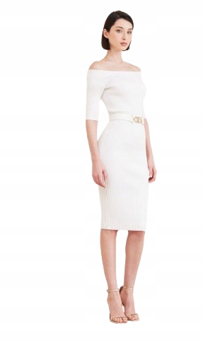 Marciano Guess Jednoduché Šaty S Dlouhým Rukávem Ecru 38