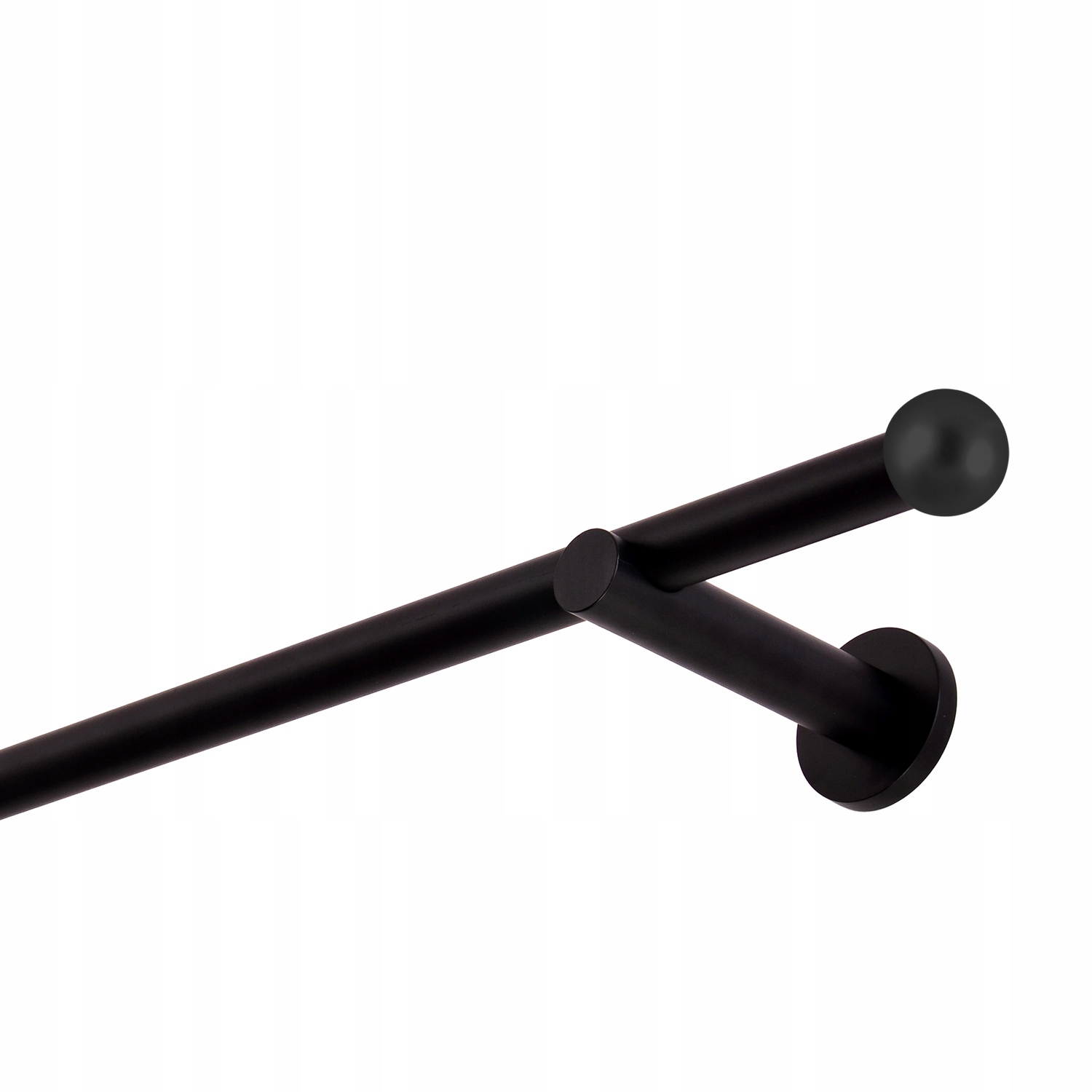 Garnýž 600 cm černý matný 19 mm kovový jednostěnný nástěnný