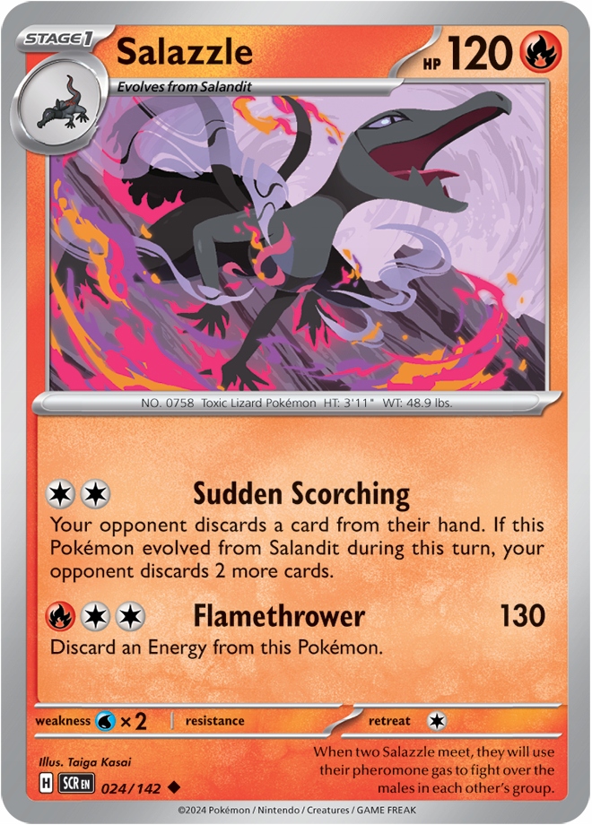 Oryginalna Karta Pokemon Salazzle (scr 024) Reverse Holo