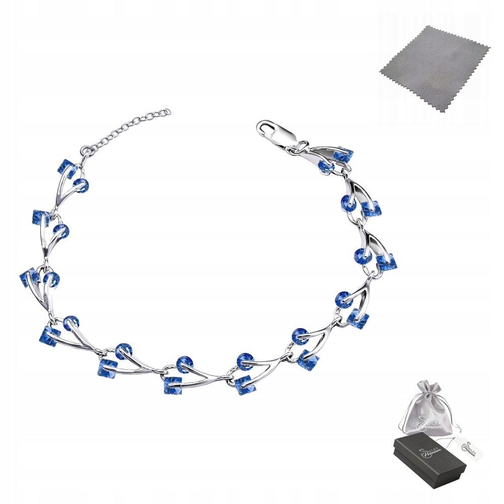 Stříbrný náramek ryzost 925 Elegantní se safírovými zirkony utěrka