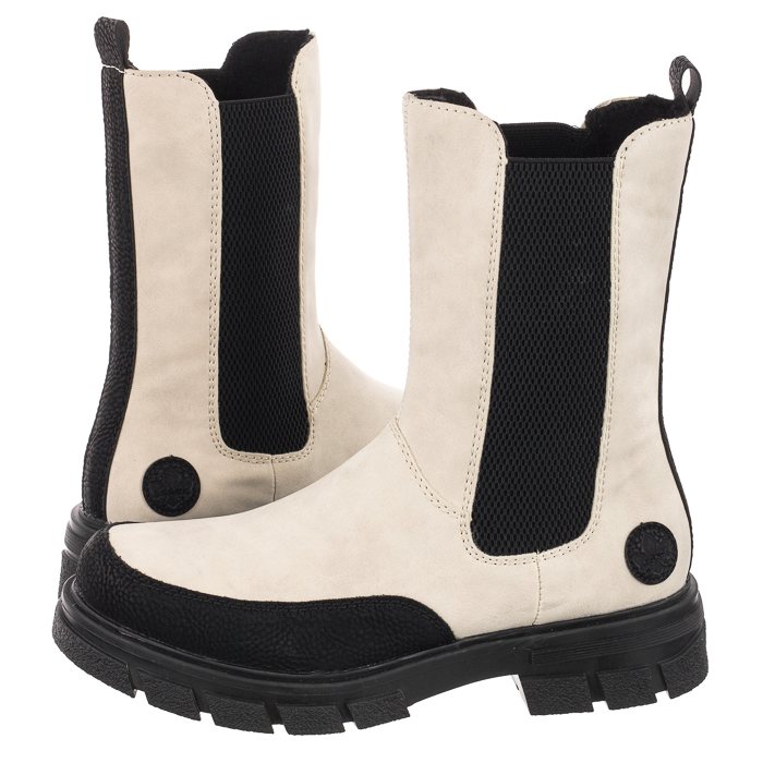 Dámské Kotníkové Boty Kožené Rieker Béžové Z9170-60 Béžová