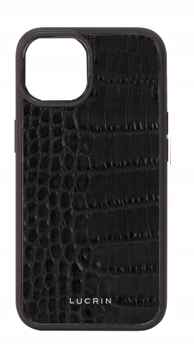 Pouzdro kryt zadní kryt černý iPhone 12 kůže ve vzhledu krokodýla Lucrin