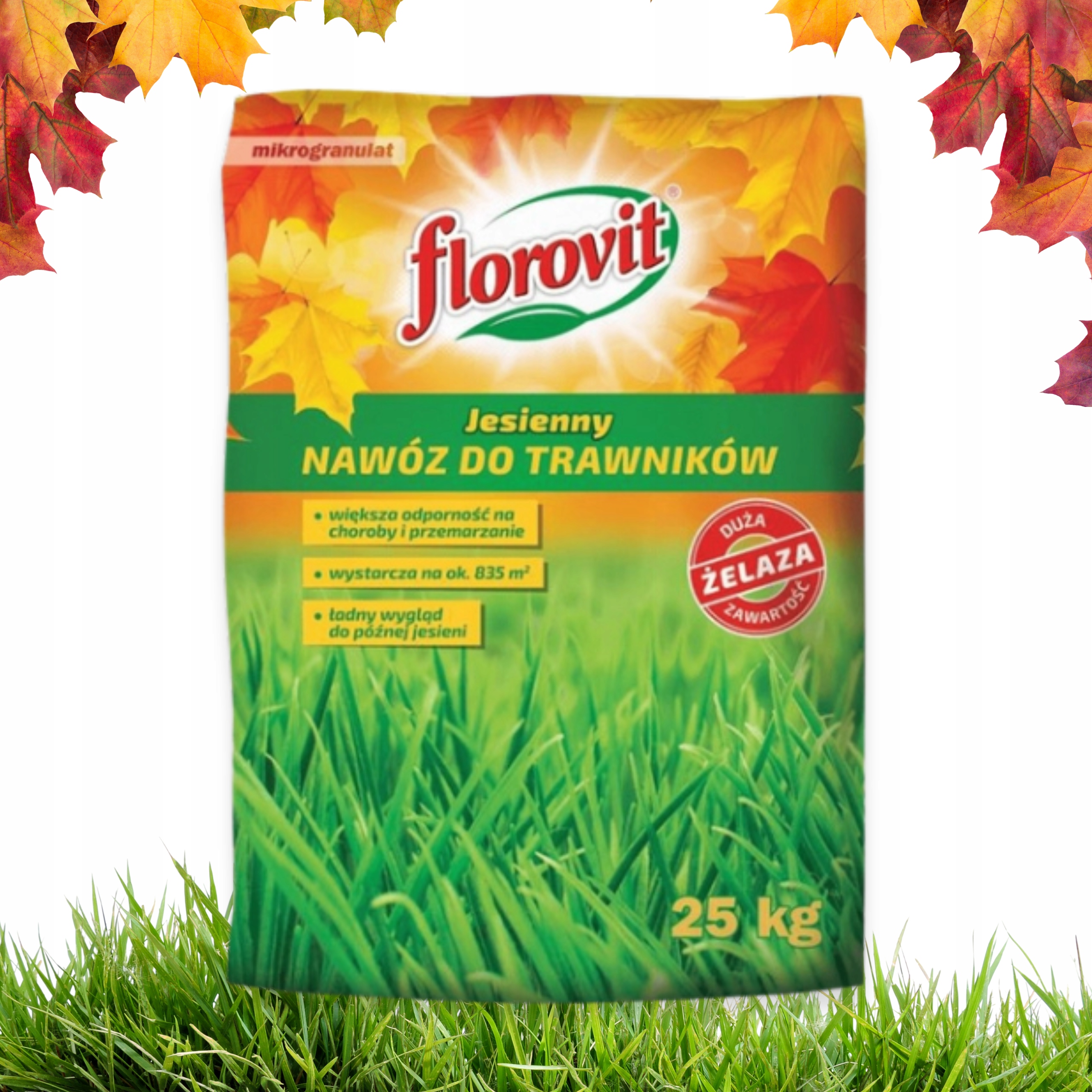 Nawóz jesienny Florovit do trawy trawnika trawników 25kg granulowany
