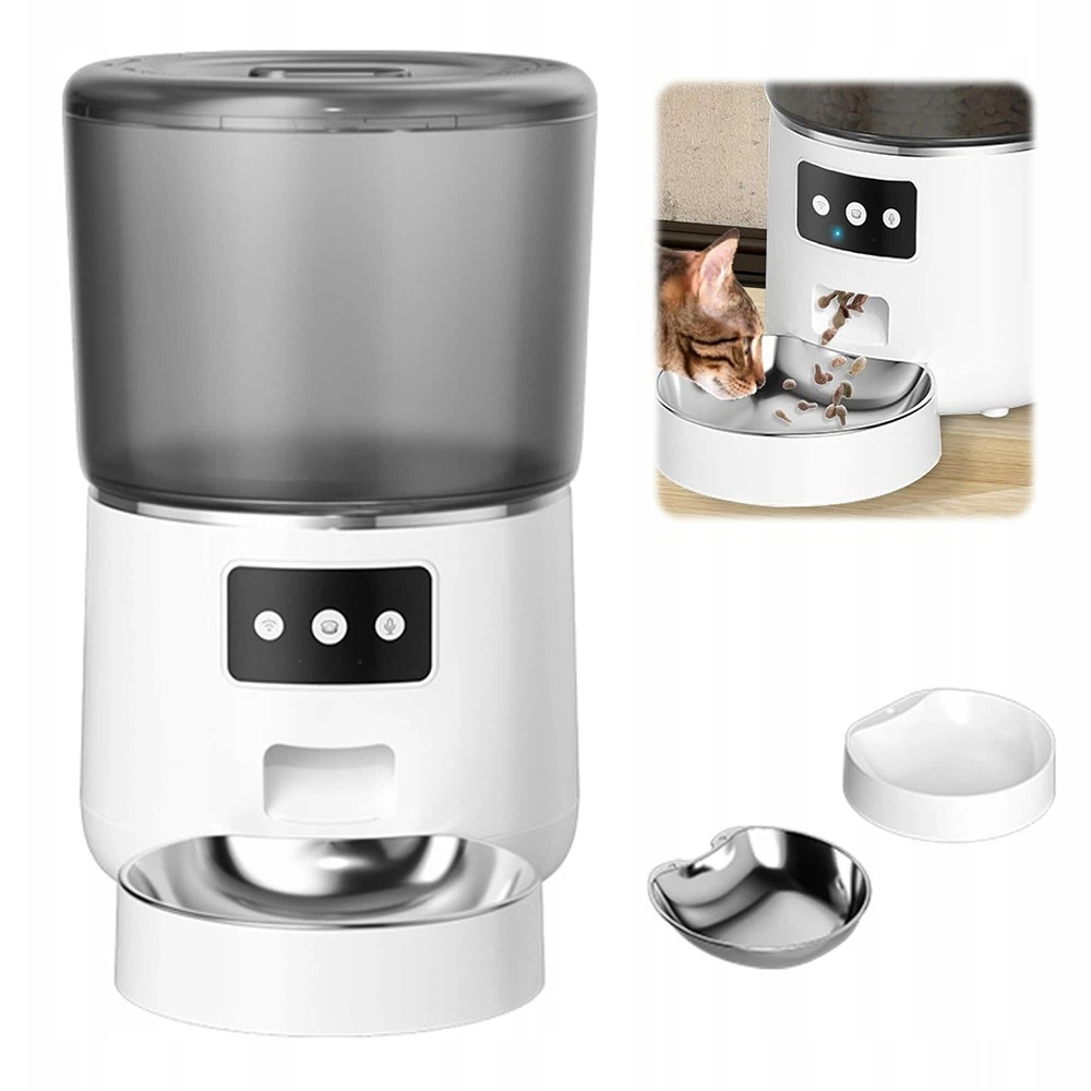 Podavač Miska 4L Wifi Automatický Dávkovač Zabraňuje Přejídání