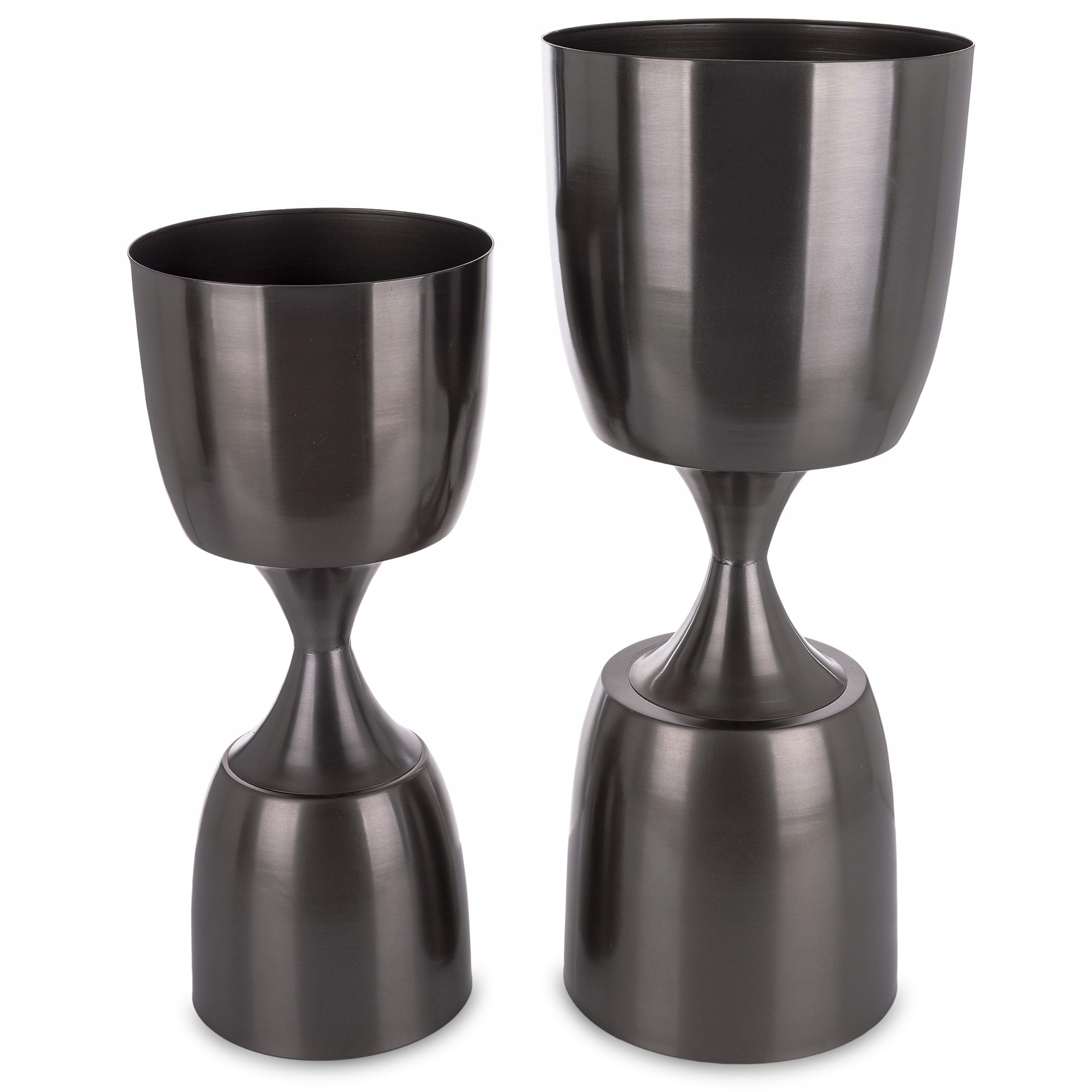 2 x Obal Na Kvetináč Kovový kvetináč Čierna Vysoká Moderná 70 cm
