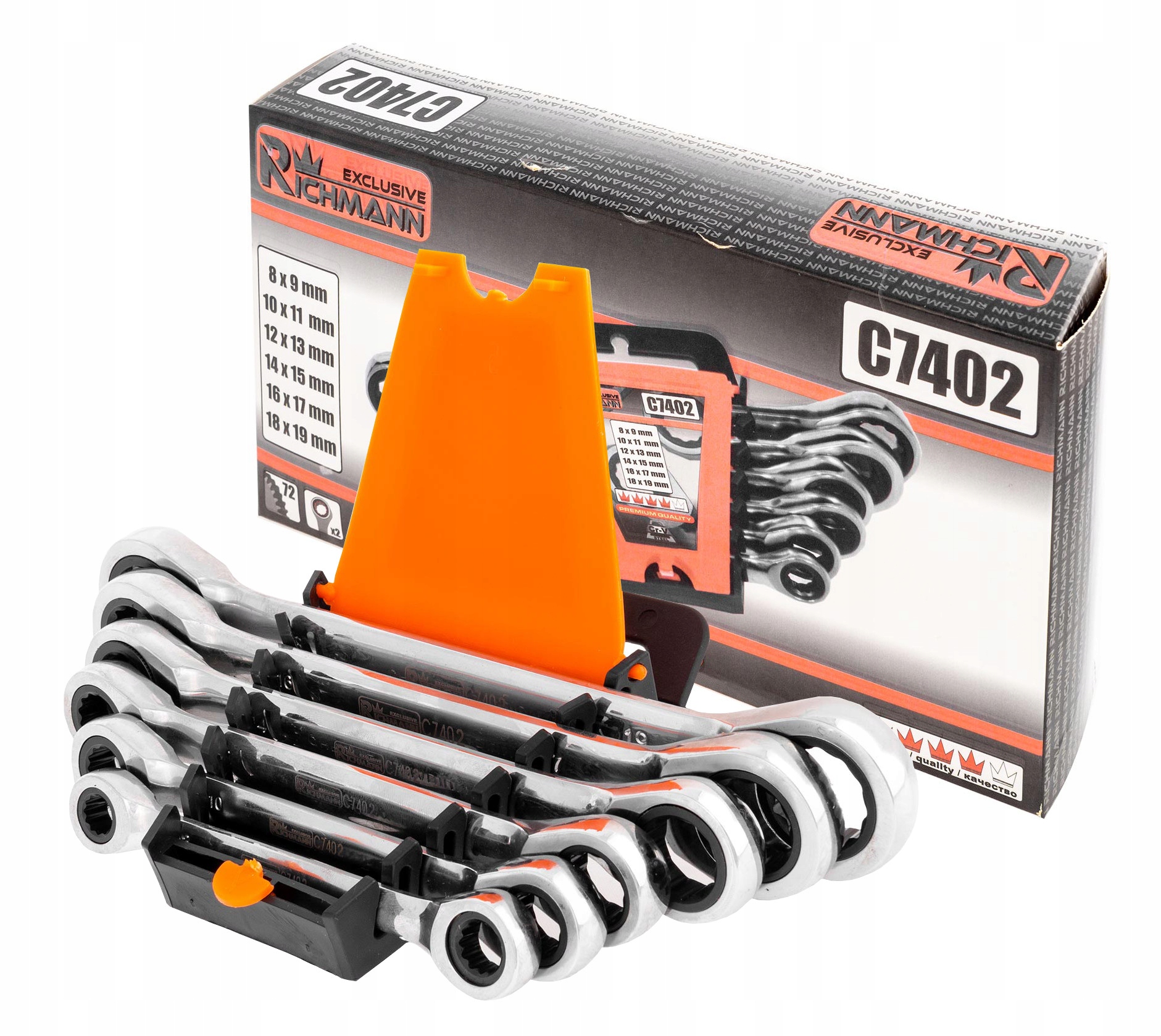 KLUCZE OCZKOWE Z GRZECHOTKA 8 19MM RICHMANN C7402