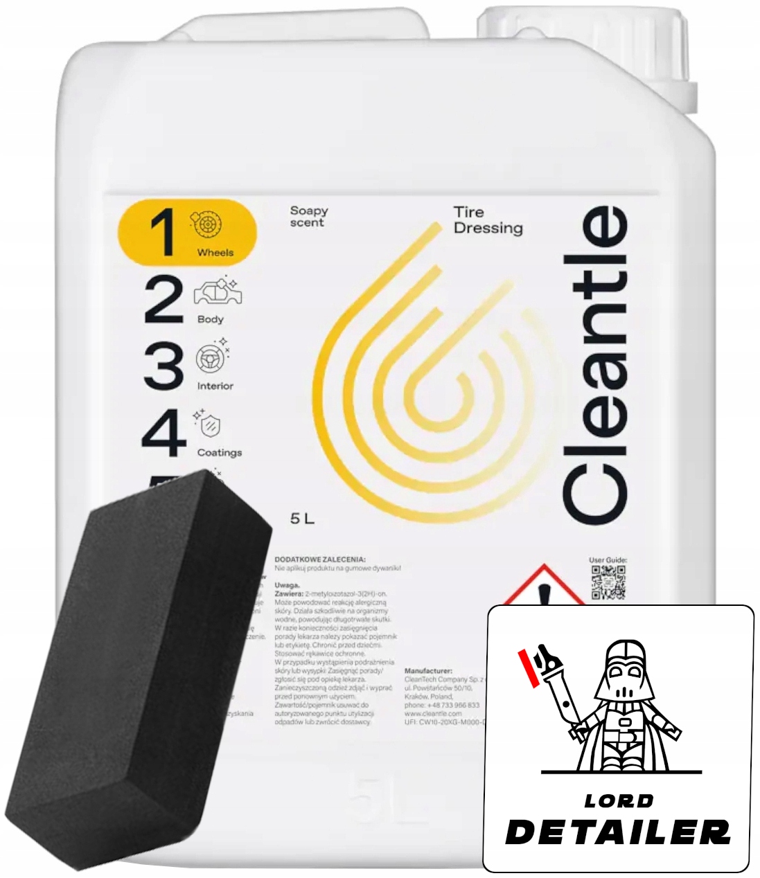 Cleantle Tire Dressing na pneumatiky a tesnenia Starostlivosť a zabezpečenie 5L