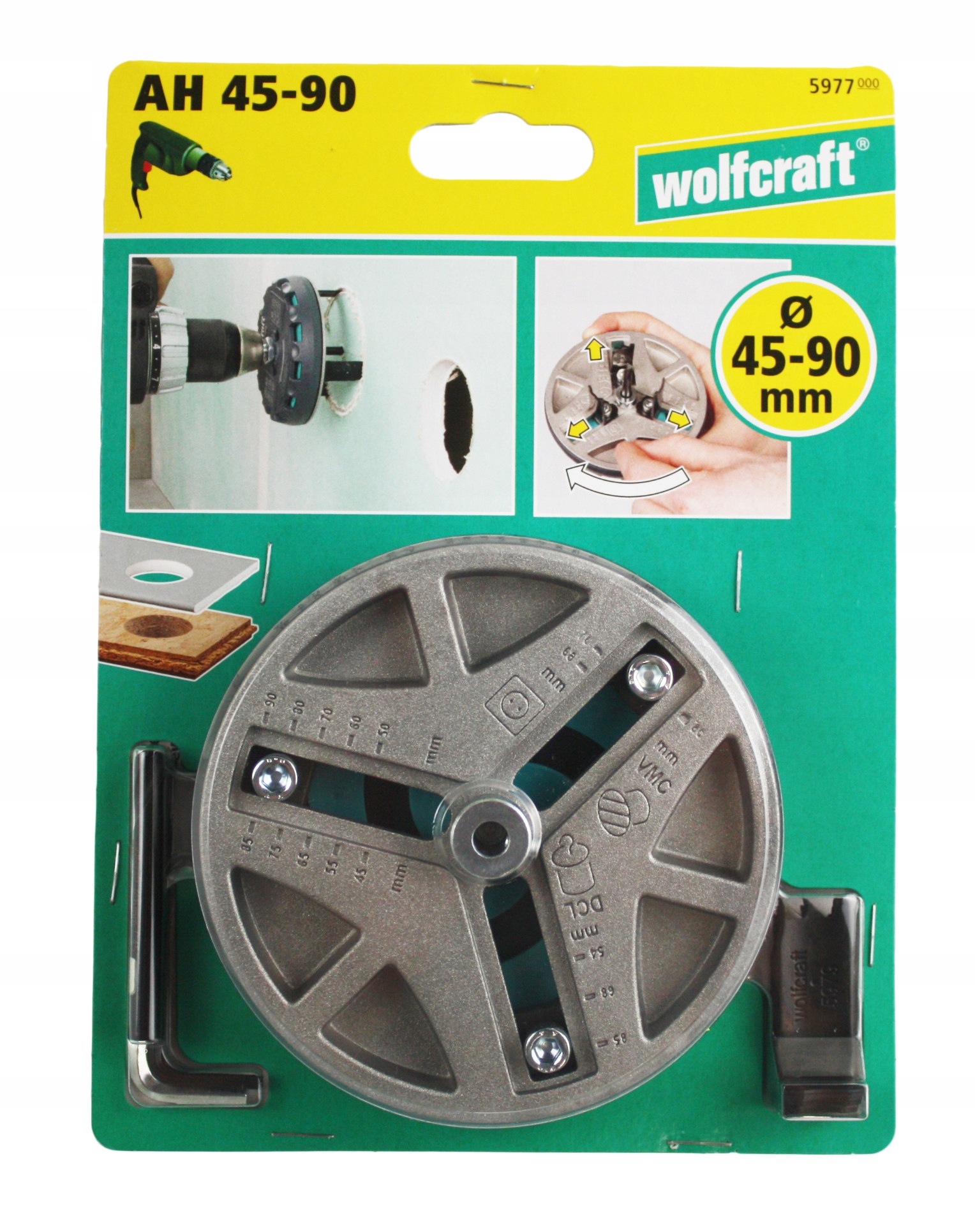 Korunkový Vrták nastavitelná průměr 45-90 mm 5977000 Wolfcraft