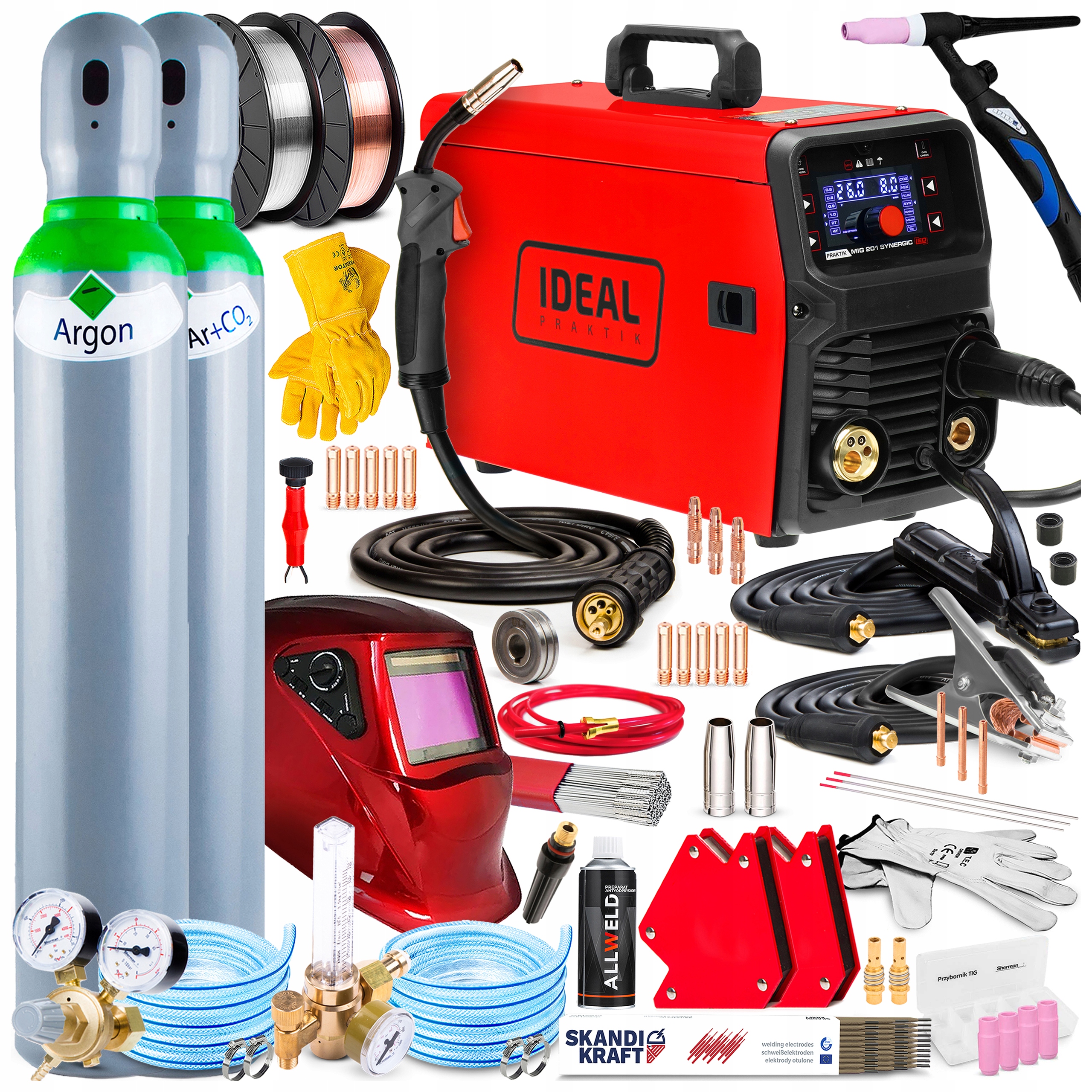 Półautomat Spawalniczy Ideal Praktik Mig 201 Synergic Led Mma Tig 230V 200A