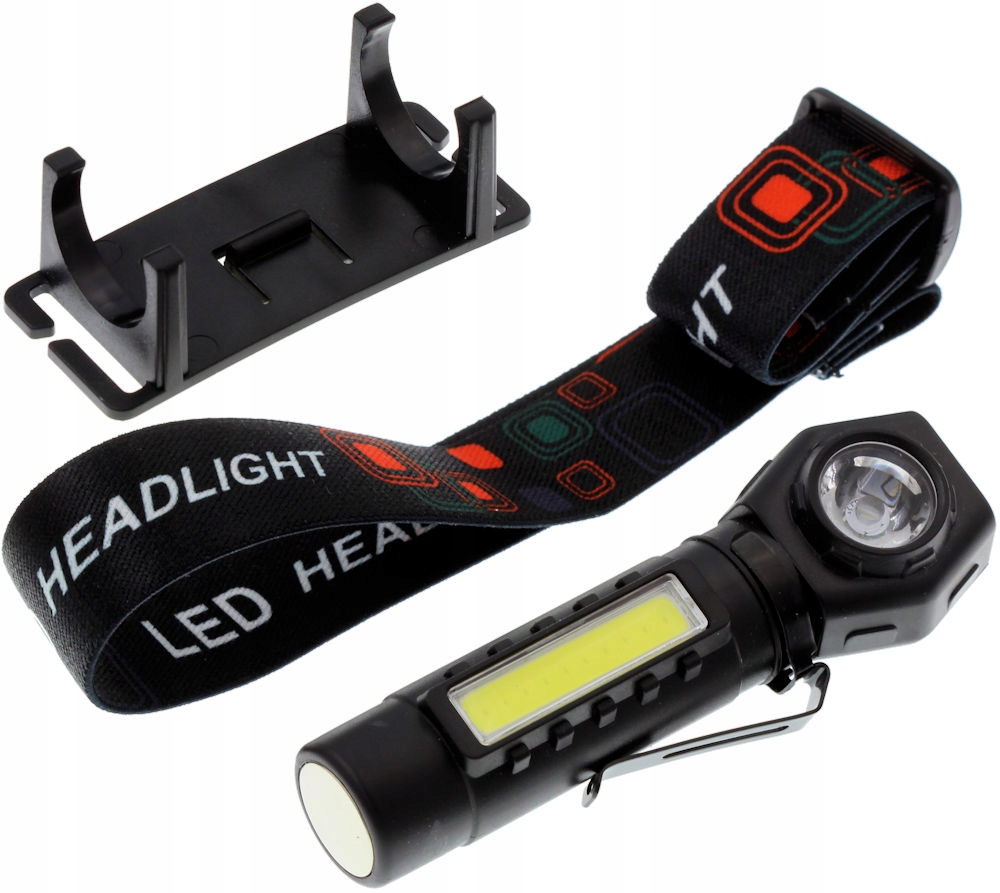 Latarka Czołowa LED T6 XPE i COB 18650 Magnes